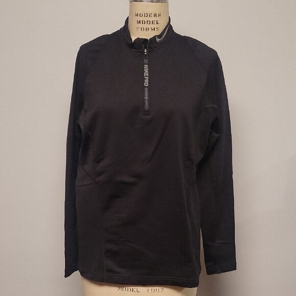 Nike Pro Hyperwarm Black Quarter Zip Pullover. Size L - Picture 1 of 7